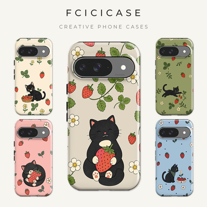 Google Pixel 9 Pro - Fcicicase Niedliche Katzenmuster-Handyhülle für Google Pixel
