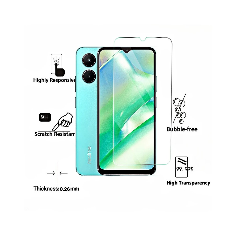 4 Stück gehärtetes Glas für Re – Realme C67 Bewertung und Preis